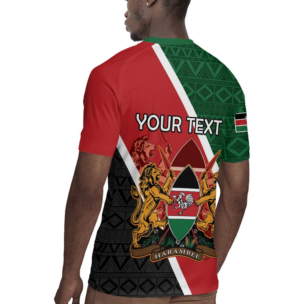 Personalised Kenya Rugby Jersey Flag Style - African Pattern