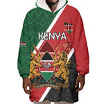Personalised Kenya Wearable Blanket Hoodie Flag Style - African Pattern