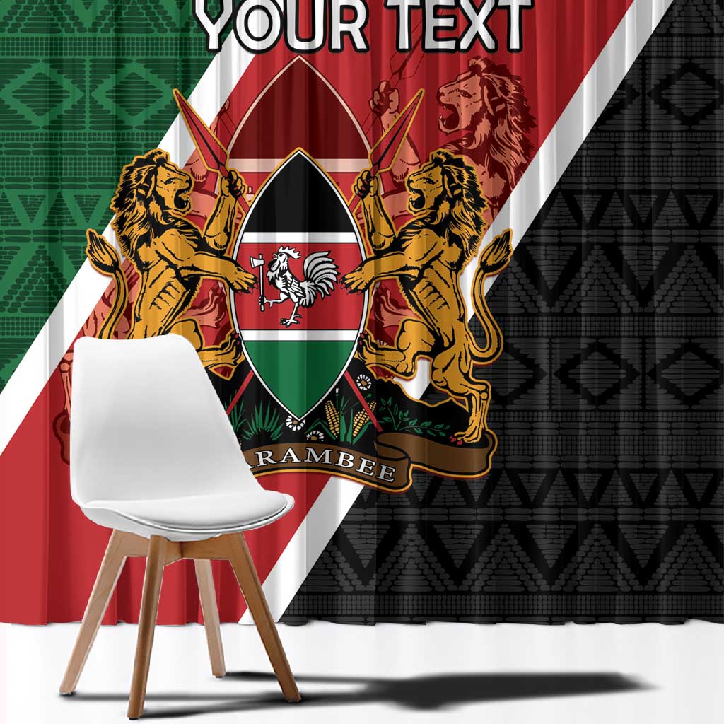 Personalised Kenya Window Curtain Flag Style - African Pattern