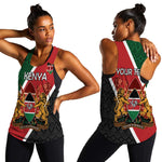 Personalised Kenya Women Racerback Tank Flag Style - African Pattern