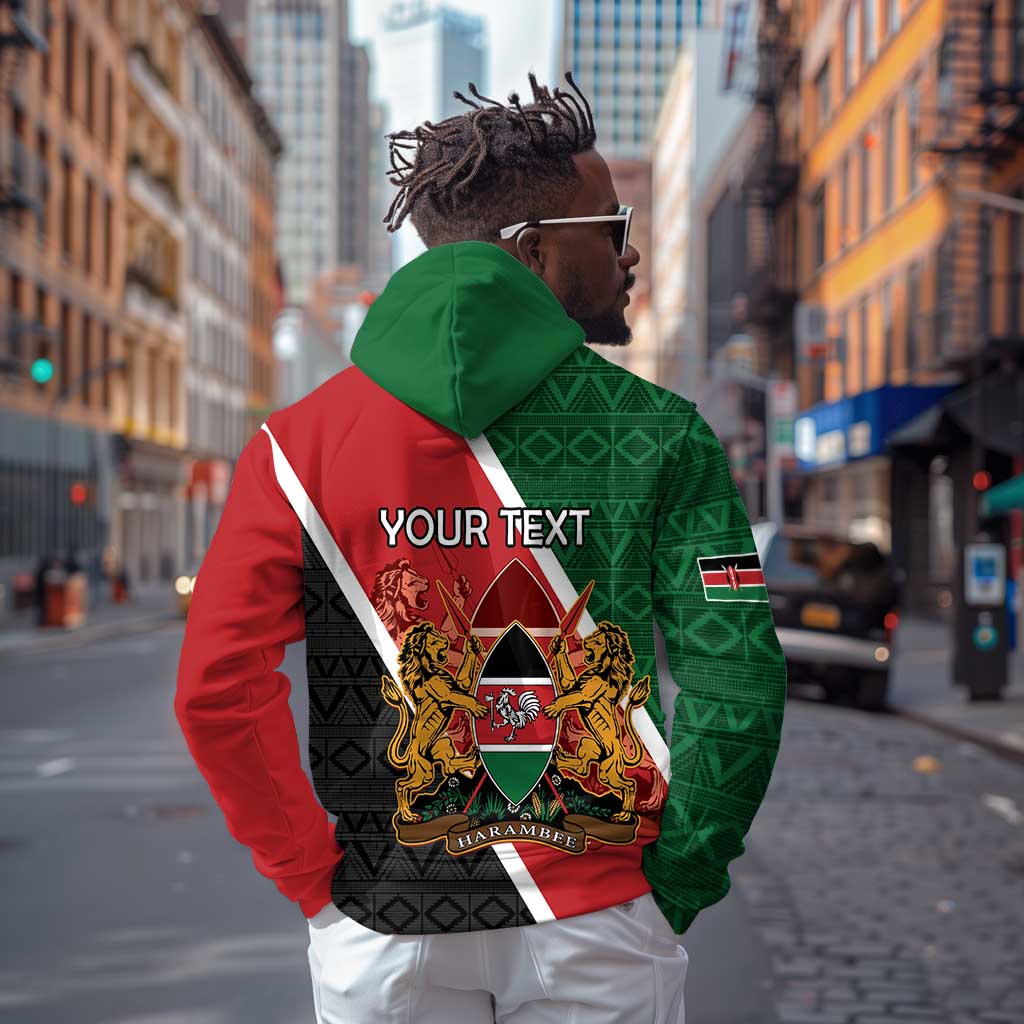 Personalised Kenya Zip Hoodie Flag Style - African Pattern