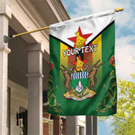 Personalised Zimbabwe Independence Day Garden Flag Coat Of Arms Fire Lilies