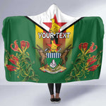 Personalised Zimbabwe Independence Day Hooded Blanket Coat Of Arms Fire Lilies