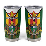 Personalised Zimbabwe Independence Day Tumbler Cup Coat Of Arms Fire Lilies