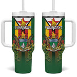 Personalised Zimbabwe Independence Day Tumbler With Handle Coat Of Arms Fire Lilies