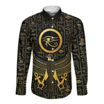 Ancient Egyptian Long Sleeve Button Shirt Horus Falcon God