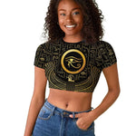 Ancient Egyptian Raglan Cropped T shirt Horus Falcon God