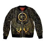 Ancient Egyptian Sleeve Zip Bomber Jacket Horus Falcon God