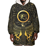 Ancient Egyptian Wearable Blanket Hoodie Horus Falcon God