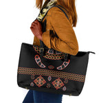 Cameroon Traditional Toghu Pattern Leather Tote Bag