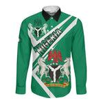 Nigeria Coat Of Arms Sporty Style Long Sleeve Button Shirt