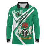 Nigeria Coat Of Arms Sporty Style Long Sleeve Polo Shirt
