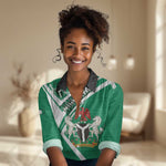 Nigeria Coat Of Arms Sporty Style Women Casual Shirt