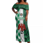 Custom Nigeria Football Off Shoulder Maxi Dress Go Champions