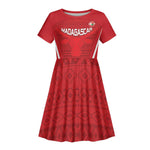 Custom Madagascar Football Kid Short Sleeve Dress Go Champions