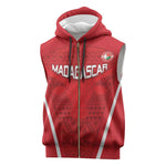 Custom Madagascar Football Sleeveless Zip Hoodie Go Champions - African Pride