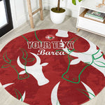 Custom Madagascar Football Round Carpet Allez Barea