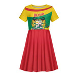 Personalized Happy Benin National Day Kid Short Sleeve Dress Fraternite Justice Travail