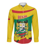 Personalized Happy Benin National Day Long Sleeve Button Shirt Fraternite Justice Travail