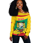 Personalized Happy Benin National Day Off Shoulder Sweater Fraternite Justice Travail