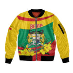 Personalized Happy Benin National Day Sleeve Zip Bomber Jacket Fraternite Justice Travail