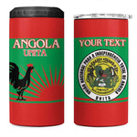 Personalized Angola 4 in 1 Can Cooler Tumbler UNITA Party Flag Style