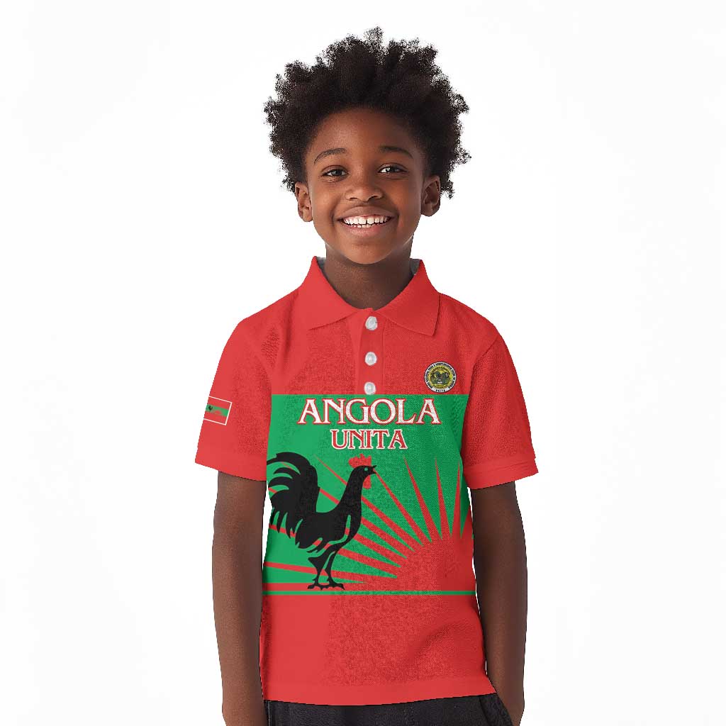 Personalized Angola Kid Polo Shirt UNITA  Party Flag Style