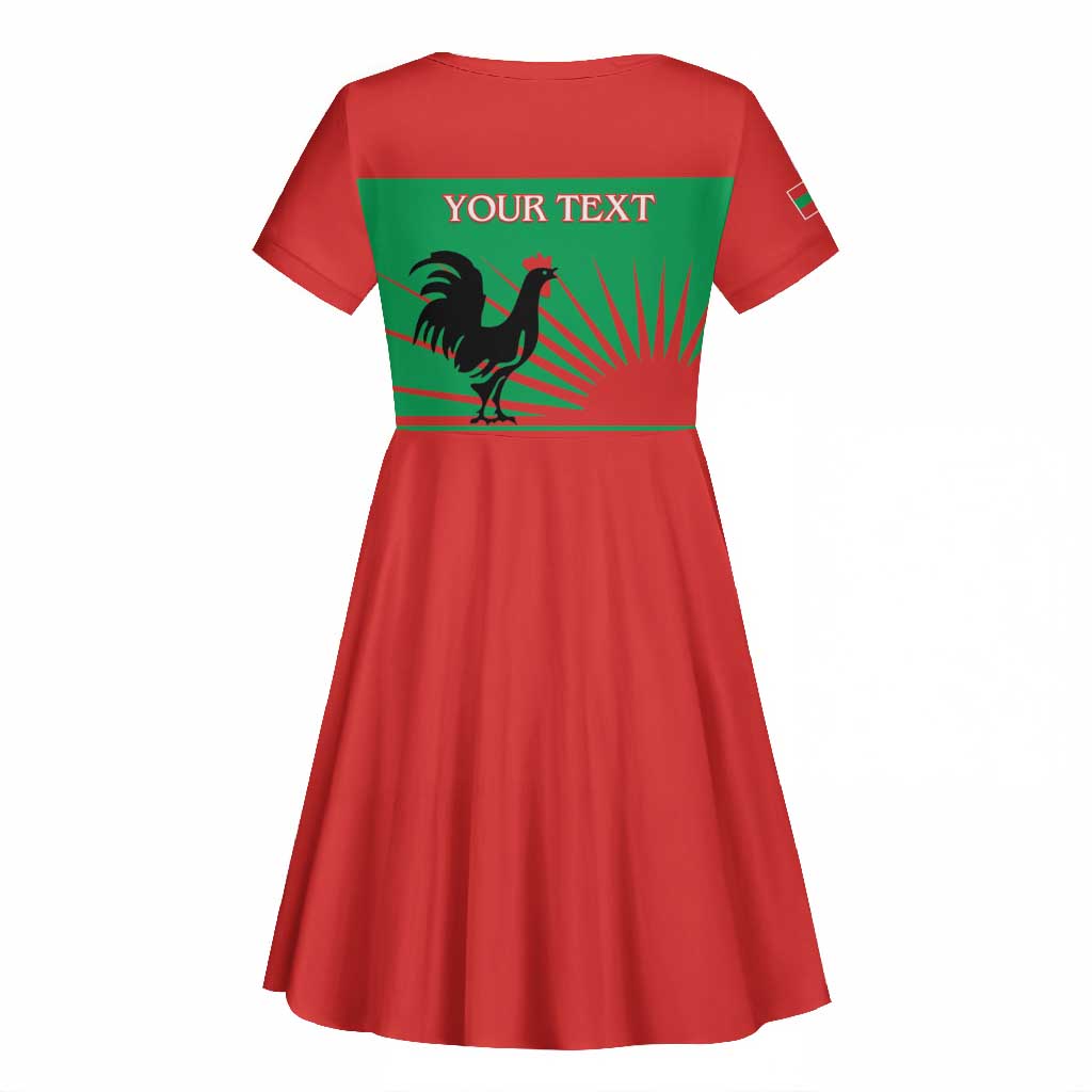 Personalized Angola Kid Short Sleeve Dress UNITA  Party Flag Style