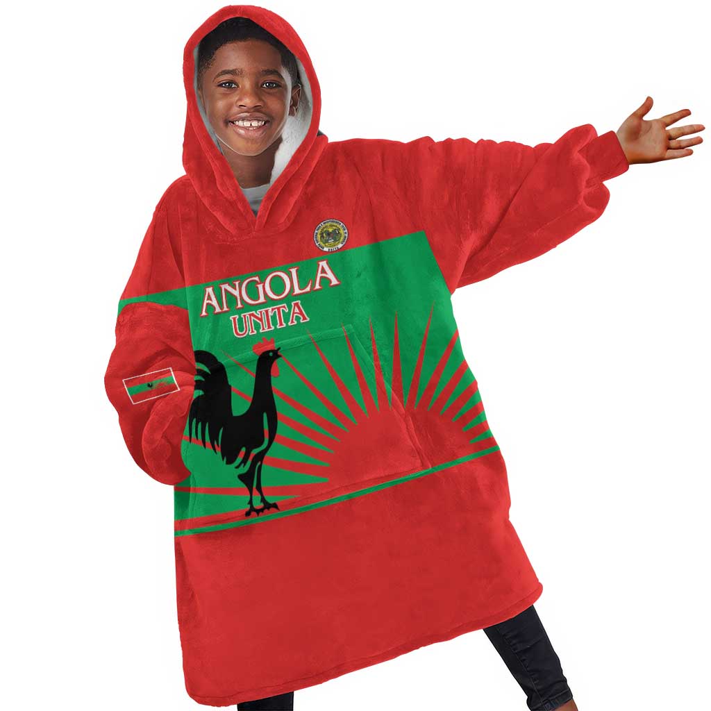 Personalized Angola Kid Wearable Blanket Hoodie UNITA  Party Flag Style