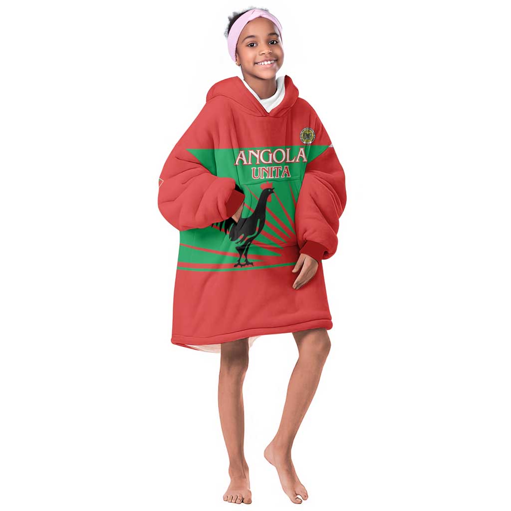 Personalized Angola Kid Wearable Blanket Hoodie UNITA  Party Flag Style