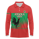 Personalized Angola Long Sleeve Polo Shirt UNITA Party Flag Style