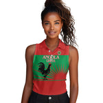 Personalized Angola Women Sleeveless Polo Shirt UNITA Party Flag Style