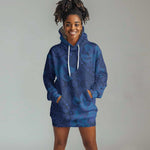 Afro Hibiscus Tropical Hoodie Dress ShweShwe African Pattern - African Pride