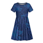 Afro Hibiscus Tropical Kid Short Sleeve Dress ShweShwe African Pattern - African Pride