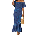 Afro Hibiscus Tropical Mermaid Dress ShweShwe African Pattern - African Pride