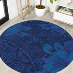 Afro Hibiscus Tropical Round Carpet ShweShwe African Pattern - African Pride