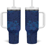 Afro Hibiscus Tropical Tumbler With Handle ShweShwe African Pattern - African Pride