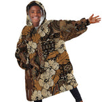 Afro Hibiscus Tropical Kid Wearable Blanket Hoodie African Pattern - African Pride