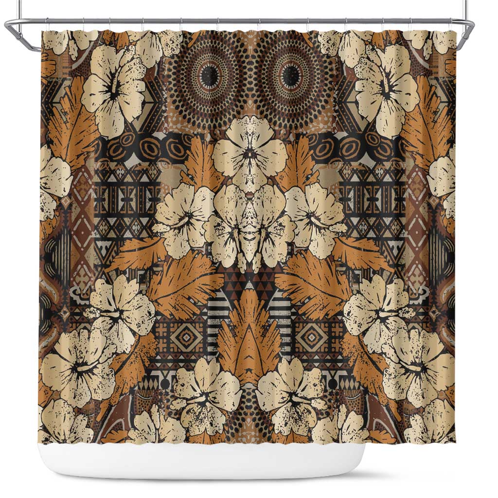 Afro Hibiscus Tropical Shower Curtain African Pattern - African Pride
