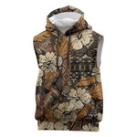 Afro Hibiscus Tropical Sleeveless Hoodie African Pattern - African Pride