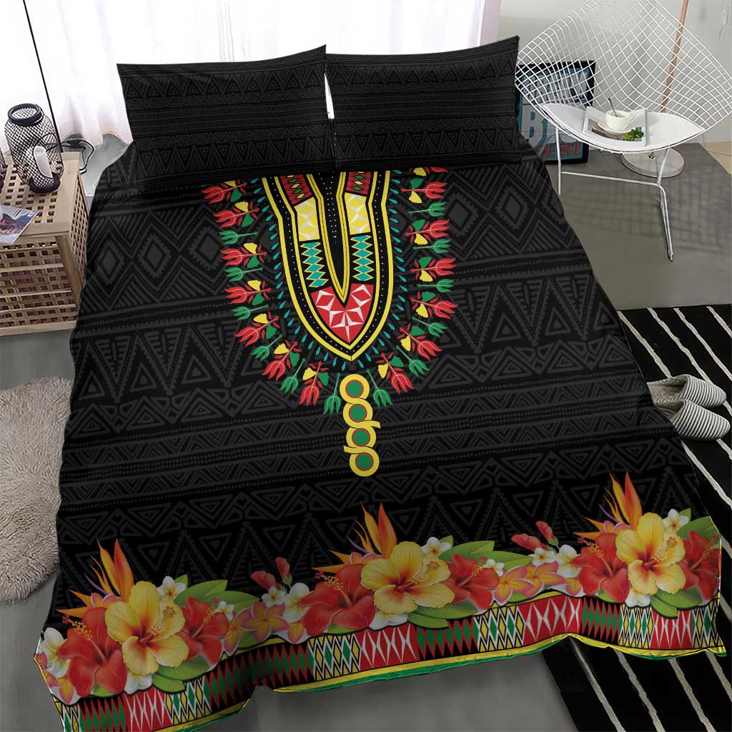 Personalized Afro Hibiscus Tropical Bedding Set Dashiki African Pattern - African Pride