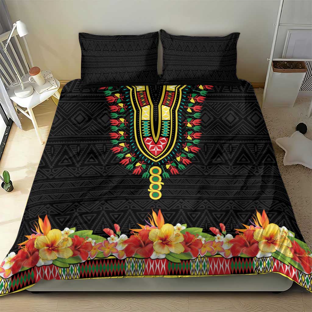 Personalized Afro Hibiscus Tropical Bedding Set Dashiki African Pattern - African Pride