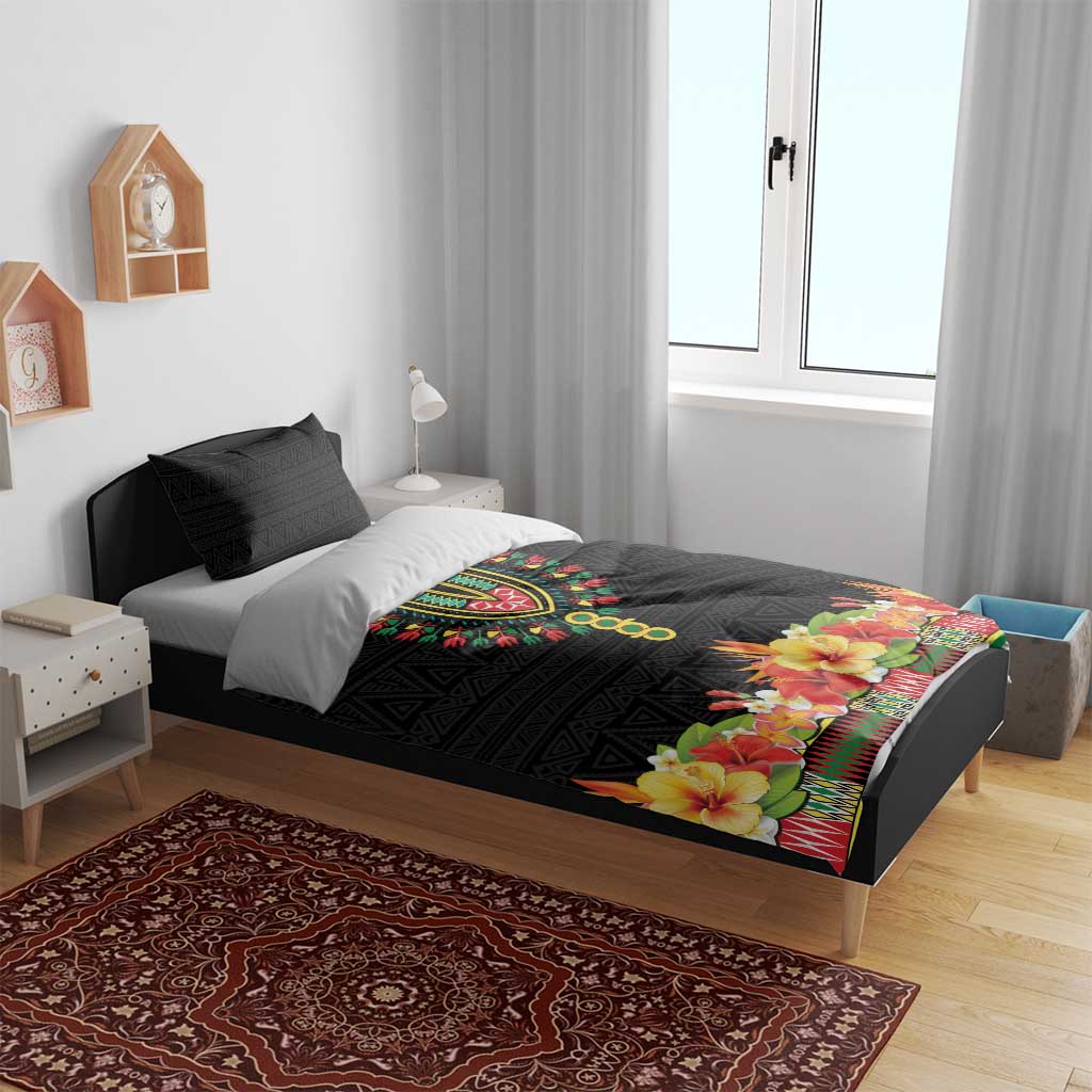 Personalized Afro Hibiscus Tropical Bedding Set Dashiki African Pattern - African Pride