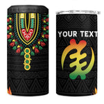 Personalized Afro Hibiscus Tropical 4 in 1 Can Cooler Tumbler Dashiki African Pattern - African Pride
