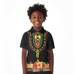 Personalized Afro Hibiscus Tropical Kid Polo Shirt Dashiki African Pattern - African Pride