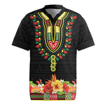 Personalized Afro Hibiscus Tropical Rugby Jersey Dashiki African Pattern - African Pride