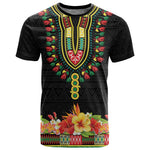 Personalized Afro Hibiscus Tropical T shirt Dashiki African Pattern - African Pride