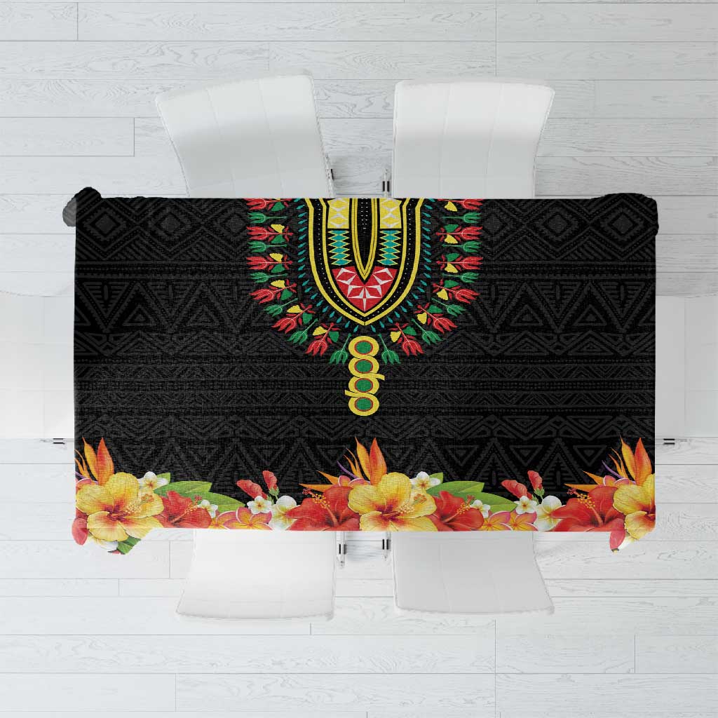Personalized Afro Hibiscus Tropical Tablecloth Dashiki African Pattern - African Pride