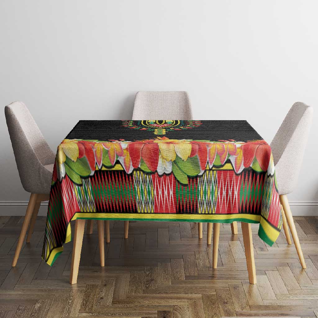 Personalized Afro Hibiscus Tropical Tablecloth Dashiki African Pattern - African Pride