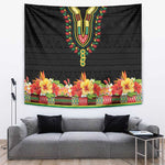 Personalized Afro Hibiscus Tropical Tapestry Dashiki African Pattern - African Pride